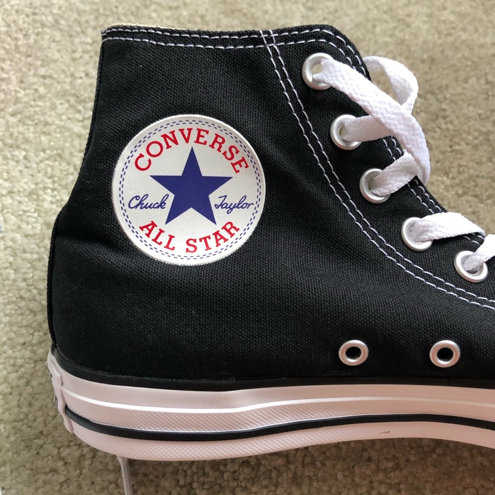 Never worn Black High Top Converse